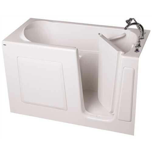 American Standard 3559076 GELCOAT WALK-IN BATH, SOAKER, RIGHT-HAND WITH QUICK DRAIN AND FAUCET, WHITE, 30 IN. X 60 IN