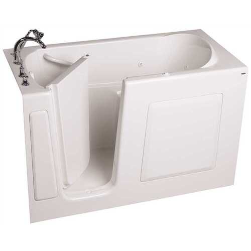 GELCOAT WALK-IN BATH, WHIRLPOOL, LEFT-HAND WITH QUICK DRAIN AND FAUCET, WHITE, 30 IN. X 60 IN