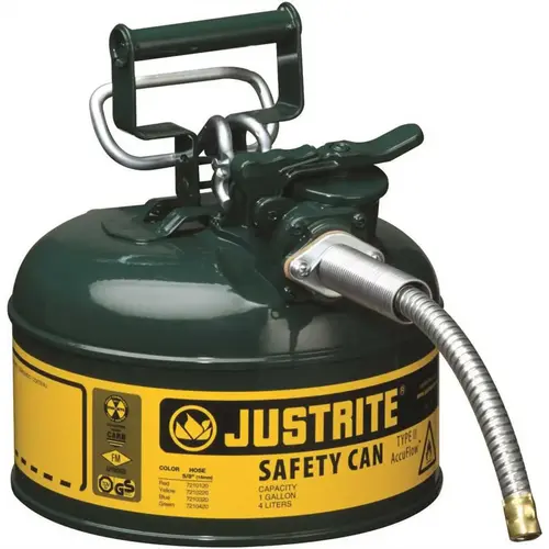 JUSTRITE MFG CO 3561250 SFTY CAN 1 GL GREEN W/HOSE