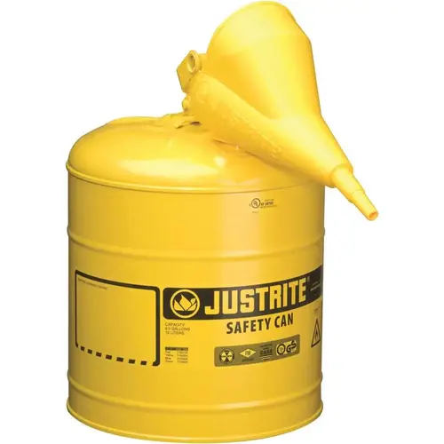 JUSTRITE MFG CO 3561265 SFTY CAN 5 GAL YEL W/FUNL