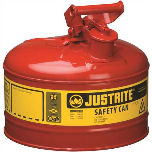 JUSTRITE MFG CO 3561277 SFTY CAN 2.5 GAL RED