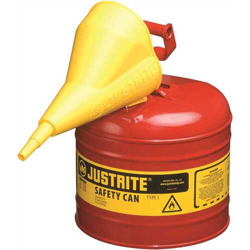 JUSTRITE MFG CO 3561279 SFTY CAN 2 GAL RED W/FUNL