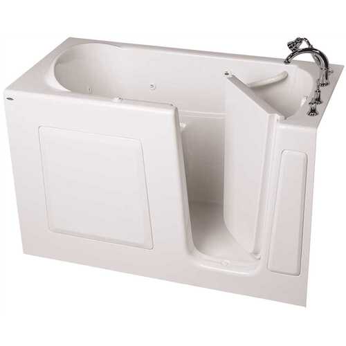 GELCOAT WALK-IN BATH, WHIRLPOOL, RIGHT-HAND WITH QUICK DRAIN AND FAUCET, WHITE, 30 IN. X 60 IN
