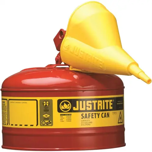 JUSTRITE MFG CO 3561280 SFTY CAN 2.5 GAL RED W/FUNL