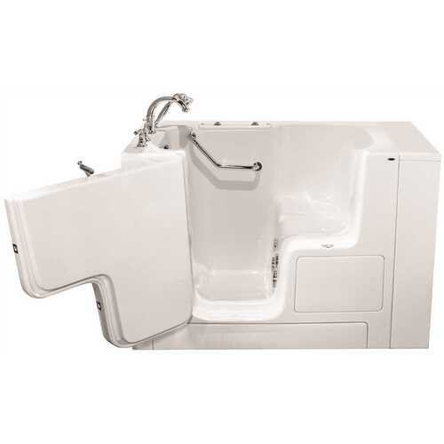 GELCOAT WALK-IN BATH, WHIRLPOOL, LEFT-HAND WITH QUICK DRAIN AND FAUCET, WHITE, 32 IN. X 60 IN