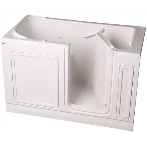 GELCOAT WALK-IN BATH, WHIRLPOOL, RIGHT-HAND WITH QUICK DRAIN AND FAUCET, WHITE, 32 IN. X 60 IN