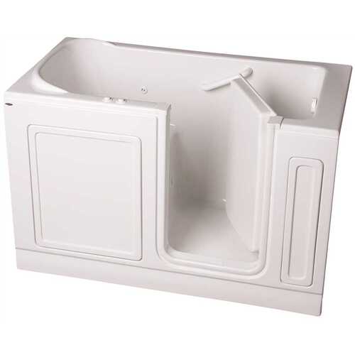 GELCOAT WALK-IN BATH, COMBINATION, RIGHT-HAND WITH QUICK DRAIN AND FAUCET, WHITE, 32 IN. X 60 IN