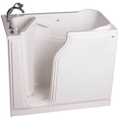 American Standard 3559083 GELCOAT WALK-IN BATH, WHIRLPOOL, LEFT-HAND WITH QUICK DRAIN AND FAUCET, WHITE, 30 IN. X 52 IN