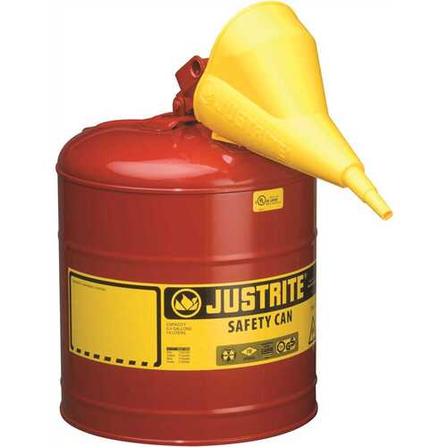 JUSTRITE MFG CO 3561281 SFTY CAN 5 GAL RED W/FUNL