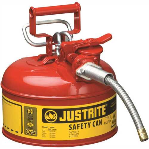 JUSTRITE MFG CO 3561282 SFTY CAN 1 GL RED W/HOSE