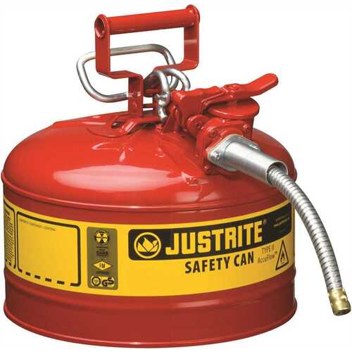 JUSTRITE MFG CO 3561284 SFTY CAN 2.5 GL RED W/HOSE