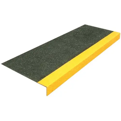 SAFESTEP FIBERGLASS REINFORCED PLASTIC ANTI-SLIP STEP COVERS, BLACK/YELLOW, 59X13-1/2 IN