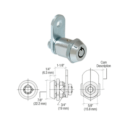 CamGuard GM400LX Cam Lock 1-1/8" Convenience Key