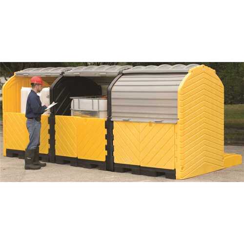 IBC SPILL PALLET 3TANK OUTDR Yellow