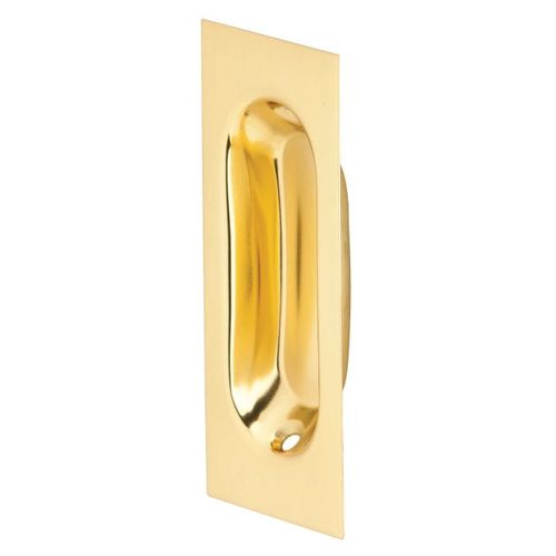 22 Flush Pull - Rectangle, Bright Polished Brass