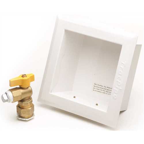 TRACPIPE COUNTERSTRIKE AUTOSNAP METAL WALLBOX WITH VALVE, 1/2 IN