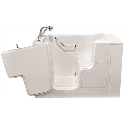 American Standard 3559093 GELCOAT WALK-IN BATH, SOAKER, LEFT-HAND WITH QUICK DRAIN AND FAUCET, WHITE, 30 IN. X 52 IN
