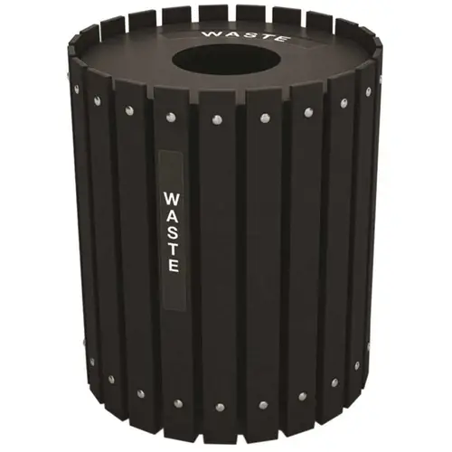 Nex-Terra 3564943 ROUND WASTE BIN, 32 GALLON Black