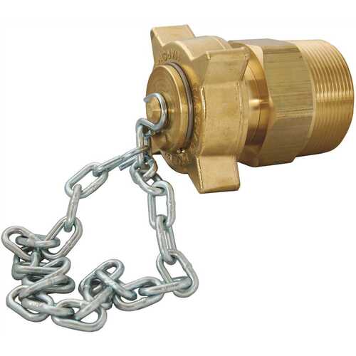 MEC SINGLE CHECK FILL VALVE, 3-1/4 IN. M. ACME X 3 IN. MNPT, INCLUDES CAP & CHAIN ASSEMBLY