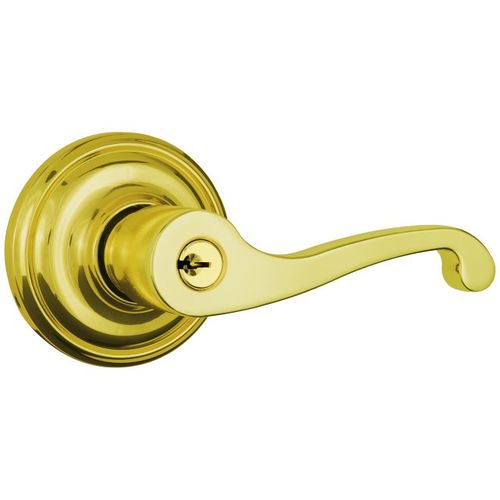 Left Hand Glenshaw Keyed Entry Push Pull Rotate Lockset Polished Brass Finish