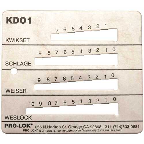 Pro-Lok U010311 SCHLAGE-KWIKSET WEISER-WESLOCK KEY DECODER