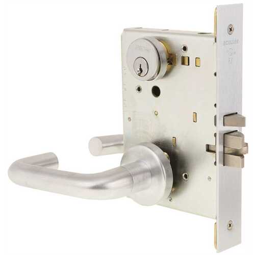 L MORTISE STOREROOM LOCKSET WITHOUT ESCUTCHEON SATIN CHROME