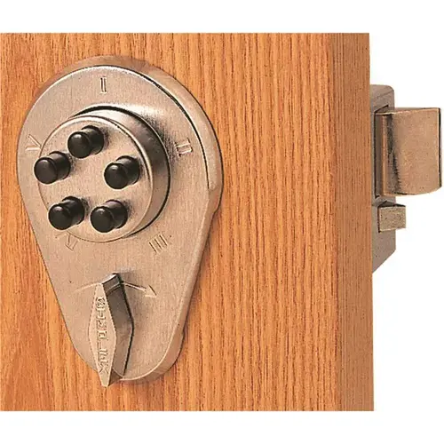 PUSHBUTTON LOCK NIGHTLATCH DULL CHROME