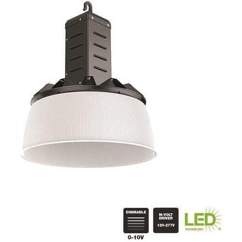 Commercial Electric HL-NHB270-NP09B 16 in. 750-Watt Equivalent Integrated LED Dimmable Black High Bay Light 5000K