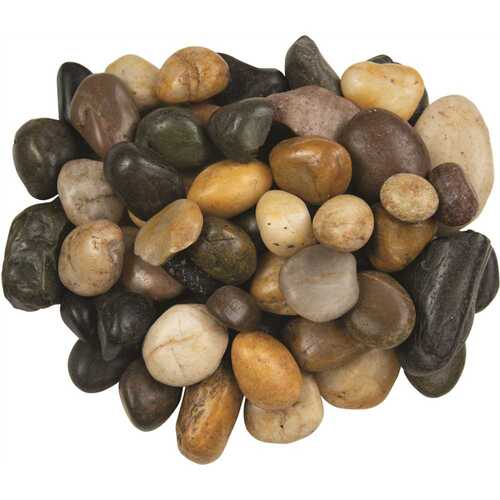 Mixed Polished 0.5 cu. ft. per Bag (0.25 in. to 0.75 in.) Bagged Landscape Rock (/Covers 22.5 cu. ft.)