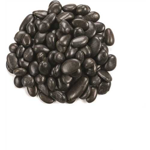 Black Polished Pebbles 0.5 cu. ft . per Bag (0.25 in. to 0.75 in.) Bagged Landscape Rock ( / Covers 22.5 cu. ft.)