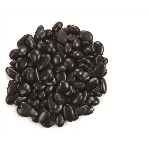 Black Polished Pebbles 0.5 cu. ft . per Bag (0.25 in. to 0.5 in.) Bagged Landscape Rock (/Covers 22.5 cu. ft.)