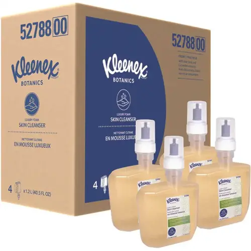 KLEENEX 52788 Botanics Luxury Foam Skin Cleanser, Clear, Fresh Scent, 1.2 L, 4 Bottles/Case - pack of 4