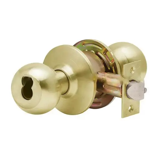 Dexter C2000ENTRB605SFIC C2000 Ball Knob Keyed Entry Lockset, Bright Polished Brass