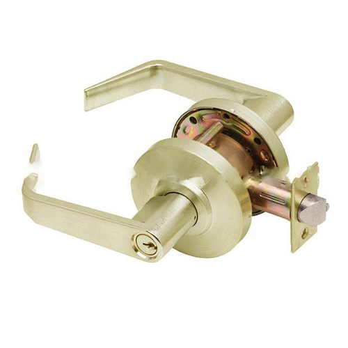 C2000 Regular Lever Keyed Entry Lockset, Bright Polished Brass
