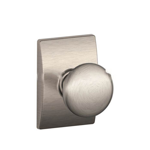 Plymouth Knob with Century Rose Passage Lock with 16080 Latch and 10027 Strike Satin Nickel Finish