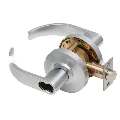 C2000 Curved Lever Storeroom Lockset, Satin Chrome