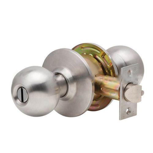 C2000 Ball Knob Privacy Lockset, Satin Stainless Steel