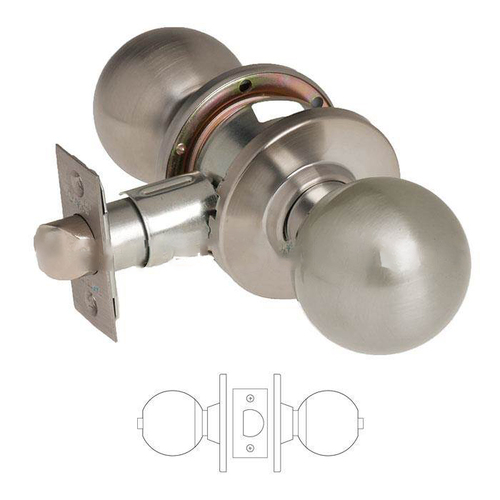 6500 Series U65 Privacy/Bathroom Knob Lockset, Satin Chrome