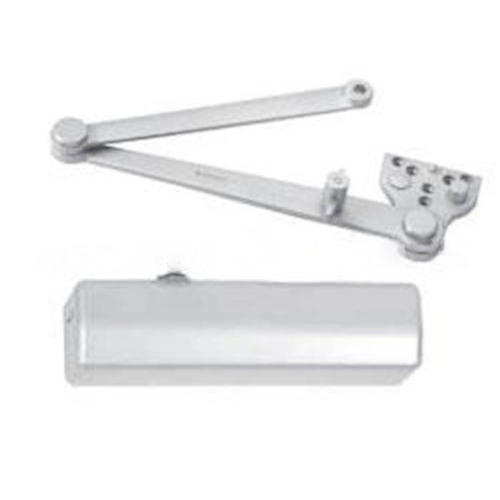 Grade 1 Heavy Duty Parallel Arm Adjustable Door Closer with Backstop and Hold Open and Sex Nuts and Bolts Aluminum Finish