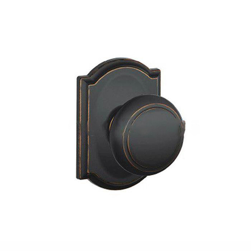 F170 Andover Knob Single Dummy Trim With Camelot Trim Aged Bronze