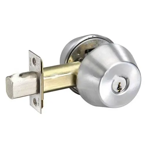 Single Cylinder Classroom Grade 1 Deadbolt with D34 Latch and D243 Strike and Para Keyway US26D (626) Satin Chrome Finish