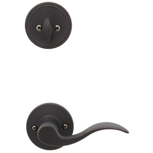 London Wave Style Active Interior Trim Aged Bronze Finish with Adjustable Latch and Combo Full Lip Strikes