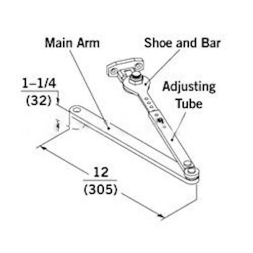 8000, 7000 Series Closer Hold Open Arm With Bracket Aluminum