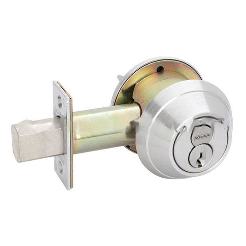 B660R Single Cylinder Deadbolt, Satin Stainless Steel