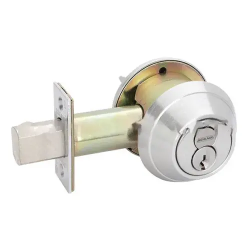 B660R Single Cylinder Deadbolt, Satin Chrome