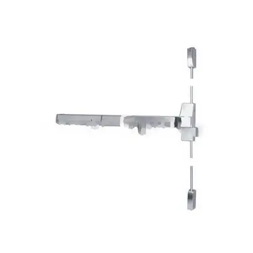 Left Hand Reverse Fire Rated 4' x 7' Surface Vertical Rod Exit Only Exit Device US32D (630) Satin Stainless Steel Finish