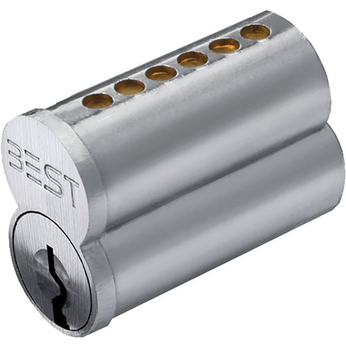 Standard 6 Pin A Keyway Uncombinated Core with Spacer Satin Chrome Finish