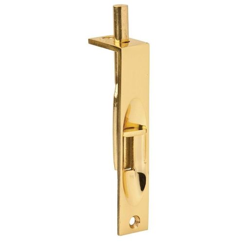 261 Flush Bolt - 4", Bright Polished Brass