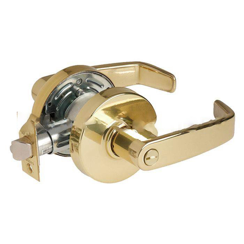 7 Line U65 Privacy Lever Lockset, Bright Polished Brass