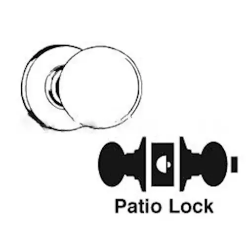 A30D Orbit Patio Lock, Satin Chrome